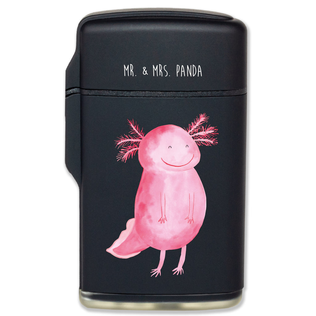 Feuerzeug Axolotl glücklich Axolotl, Molch, Axolot, Schwanzlurch, Lurch, Lurche, Motivation, gute Laune