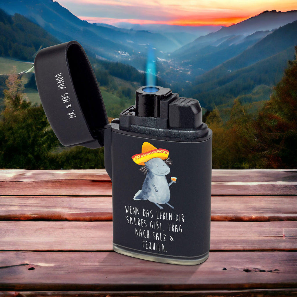 Feuerzeug Axolotl Tequila Axolotl, Molch, Mexico, Mexiko, Sombrero, Zitrone, Tequila, Motivation, Spruch, Schwanzlurch, Lurch, Lurche, Axolot, Feuerdrache, Feuersalamander