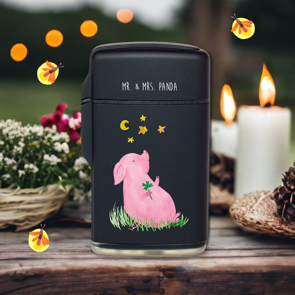 Feuerzeug Glücksschwein Tiermotive, Gute Laune, lustige Sprüche, Tiere, Glücksschwein. Glück, Schwein, Schweinchen, Sterne, Sernchen, Ziele, Träume, Motivation, Glücksbringer