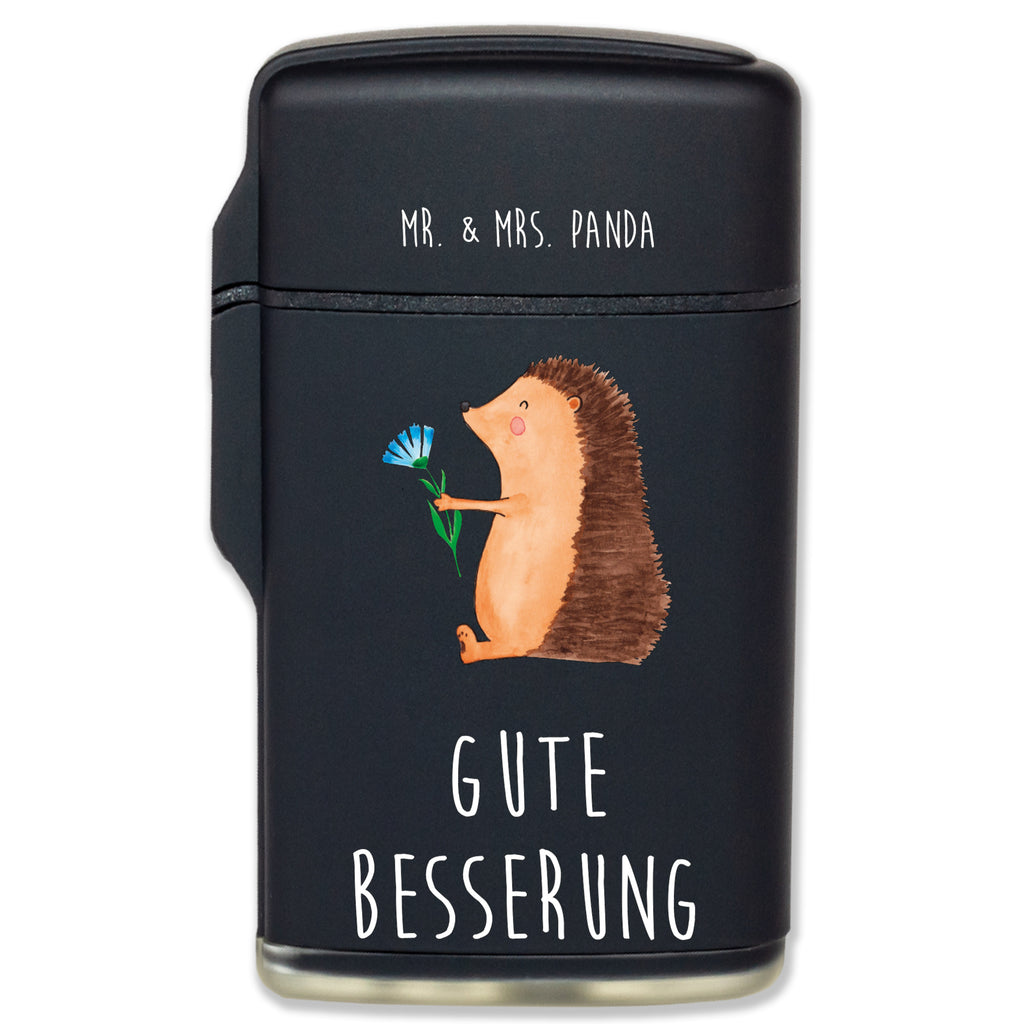 Feuerzeug Igel mit Blume Tiermotive, Gute Laune, lustige Sprüche, Tiere, Igel, Gute Besserung, Genesungswünsche, Krankheit, Krankenhaus, krank, Besuch