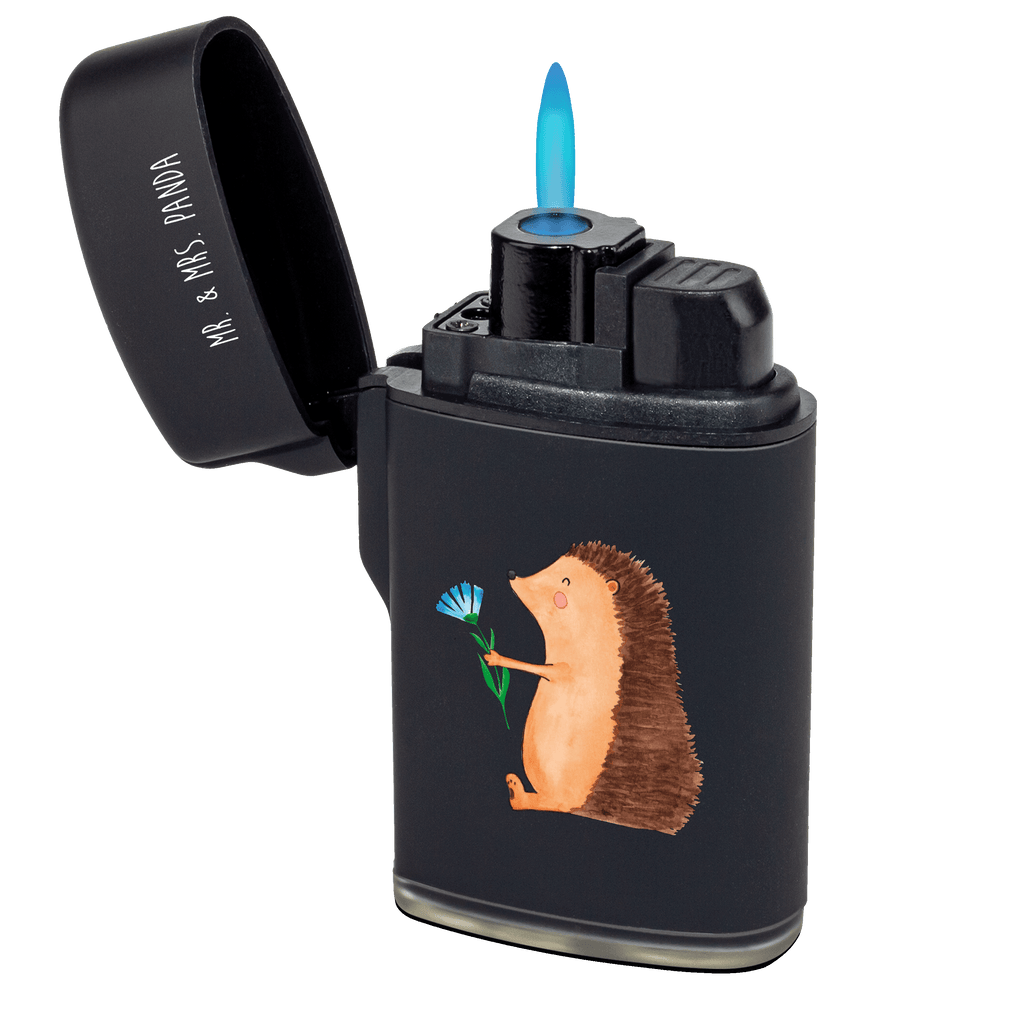 Feuerzeug Igel mit Blume Tiermotive, Gute Laune, lustige Sprüche, Tiere, Igel, Gute Besserung, Genesungswünsche, Krankheit, Krankenhaus, krank, Besuch