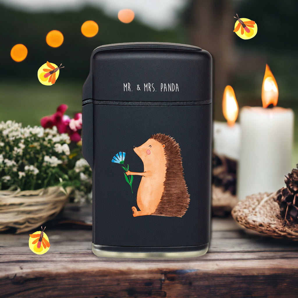 Feuerzeug Igel mit Blume Tiermotive, Gute Laune, lustige Sprüche, Tiere, Igel, Gute Besserung, Genesungswünsche, Krankheit, Krankenhaus, krank, Besuch