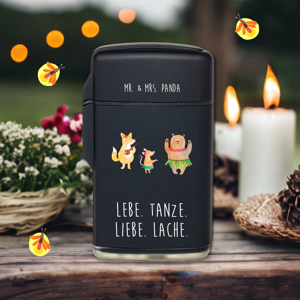 Feuerzeug Waldtiere Aloha Tiermotive, Gute Laune, lustige Sprüche, Tiere, Wald, Waldtiere, Musik, Aloha, Bär, Hase, Igel, Tanzen, Leben, Lachen
