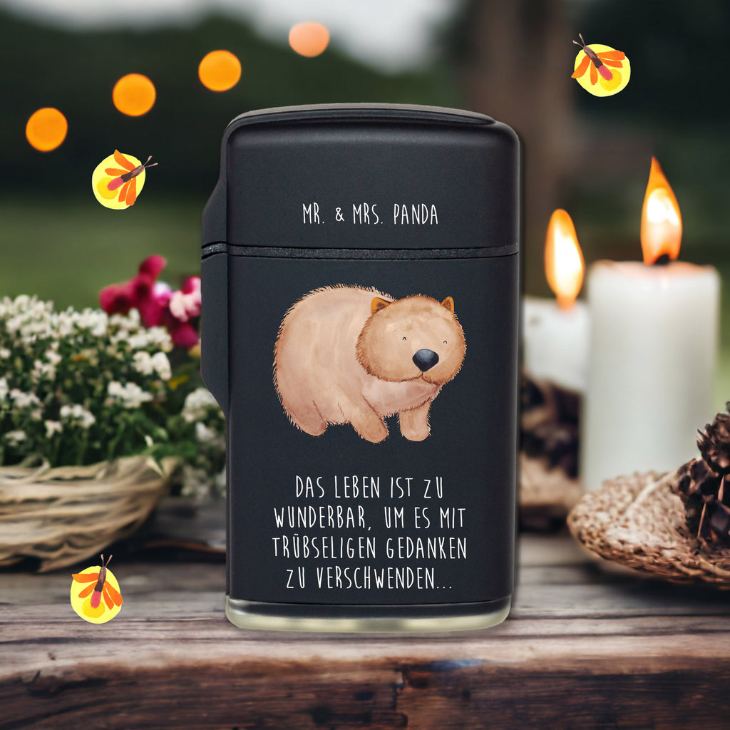 Feuerzeug Wombat Tiermotive, Gute Laune, lustige Sprüche, Tiere, Wombat, Das Leben ist schön, Motivation, Spruch, Australien
