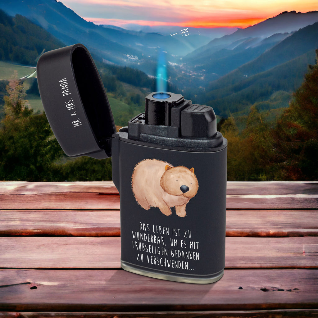 Feuerzeug Wombat Tiermotive, Gute Laune, lustige Sprüche, Tiere, Wombat, Das Leben ist schön, Motivation, Spruch, Australien