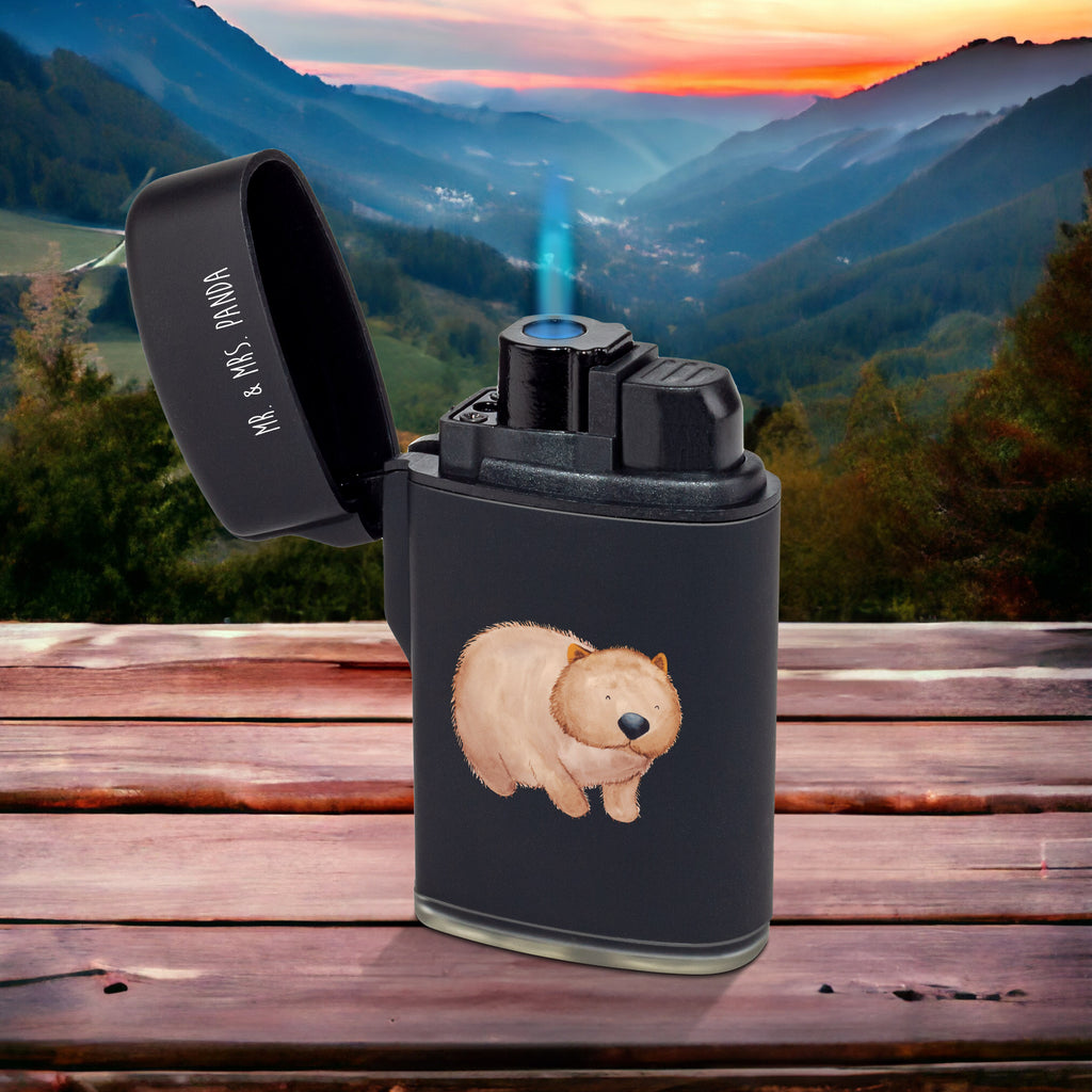 Feuerzeug Wombat Tiermotive, Gute Laune, lustige Sprüche, Tiere, Wombat, Das Leben ist schön, Motivation, Spruch, Australien