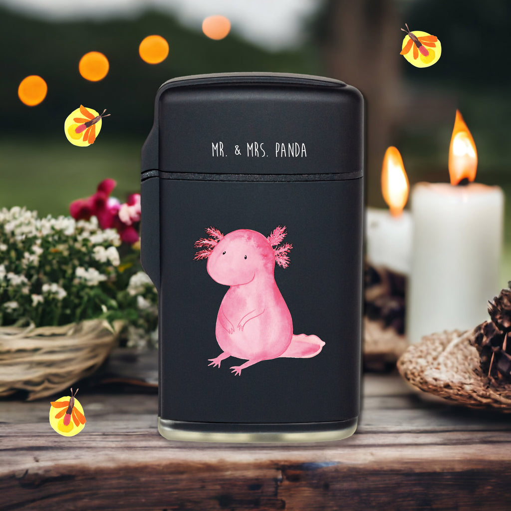Feuerzeug Axolotl Axolotl, Molch, Axolot, vergnügt, fröhlich, zufrieden, Lebensstil, Weisheit, Lebensweisheit, Liebe, Freundin