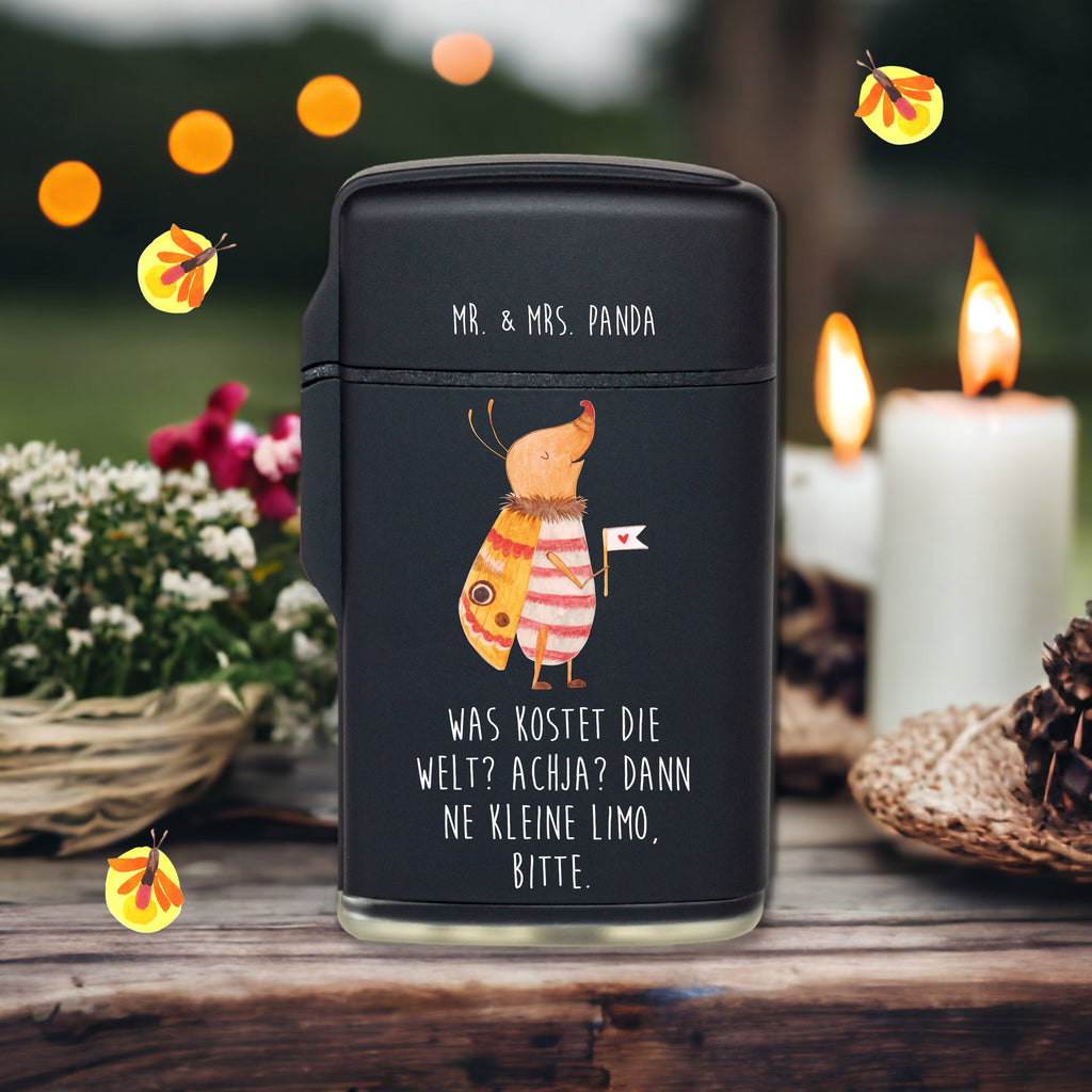 Feuerzeug Nachtfalter mit Fähnchen Tiermotive, Gute Laune, lustige Sprüche, Tiere, Nachtfalter, Käfer, Spruch lustig, Spruch witzig, süß, niedlich, Küche Deko, Was kostet die Welt