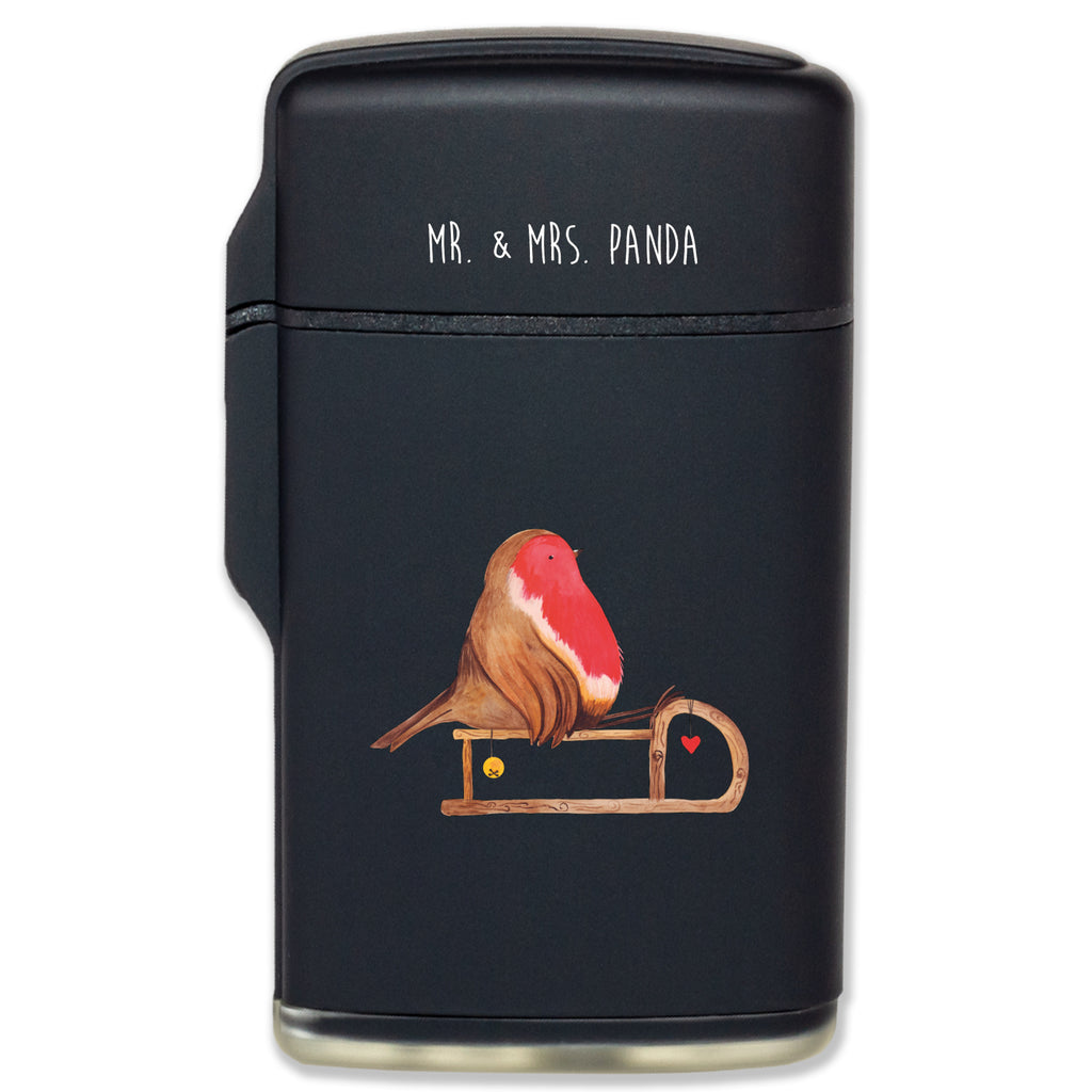 Feuerzeug Rotkehlchen Schlitten Winter, Weihnachten, Weihnachtsdeko, Nikolaus, Advent, Heiligabend, Wintermotiv, Schlitten, Vogel