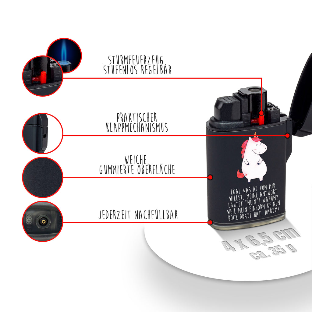 Feuerzeug Einhorn wütend Einhorn, Einhörner, Einhorn Deko, Pegasus, Unicorn, Realität, Ansage, lustlos, nein, Büro, Arbeit, wütend, dumme Fragen, lustig, Spaß, Geschenk