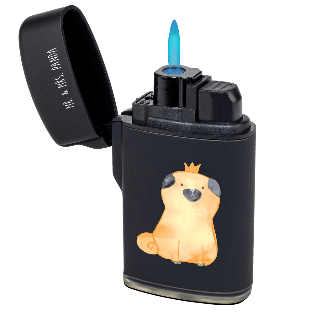 Feuerzeug Mops Krone Hund, Hundemotiv, Haustier, Hunderasse, Tierliebhaber, Hundebesitzer, Sprüche, Mops, allergisch, kinderlos, Hausregel, Hundebesitzer. Spruch, lustig