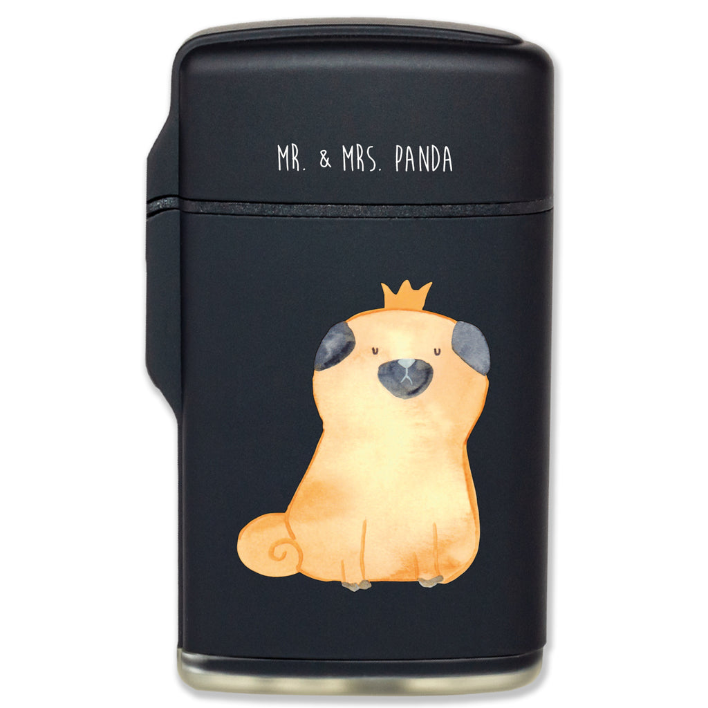 Feuerzeug Mops Krone Hund, Hundemotiv, Haustier, Hunderasse, Tierliebhaber, Hundebesitzer, Sprüche, Mops, allergisch, kinderlos, Hausregel, Hundebesitzer. Spruch, lustig