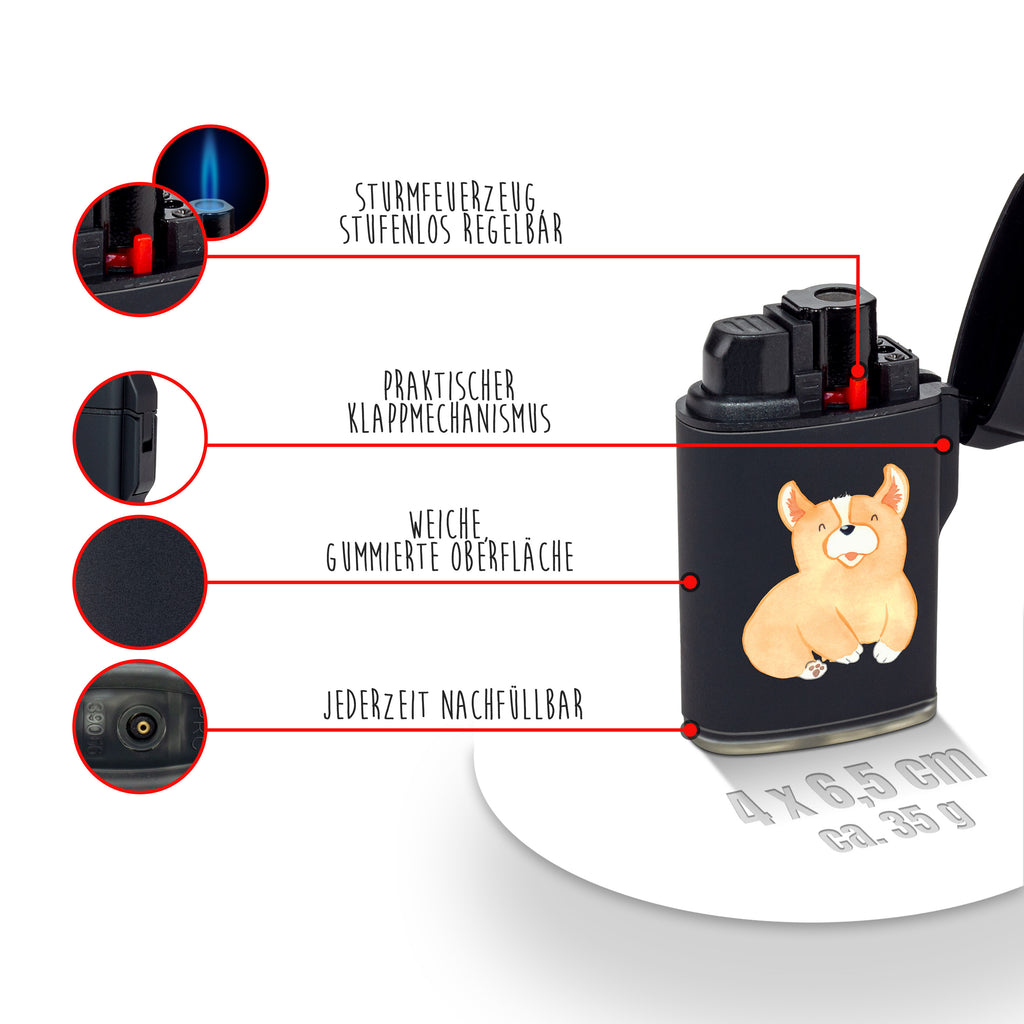 Feuerzeug Corgie Hund, Hundemotiv, Haustier, Hunderasse, Tierliebhaber, Hundebesitzer, Sprüche, Corgie, Welsh Corgie Pembroke, britisch, Motivation, Spruch, Hundespruch, Lebensfreude