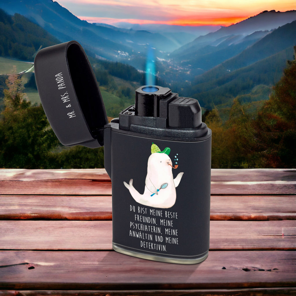 Feuerzeug Robbe Sherlock Tiermotive, Gute Laune, lustige Sprüche, Tiere