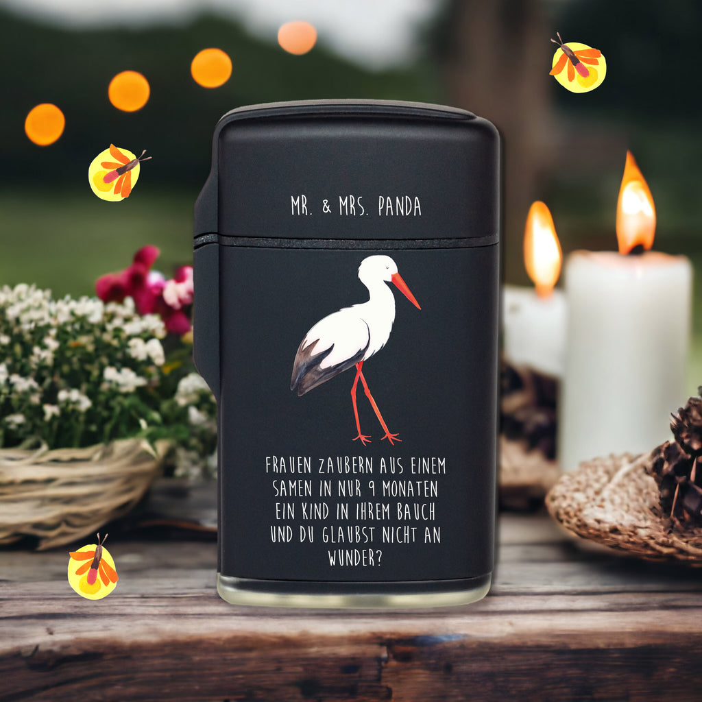 Feuerzeug Storch Tiermotive, Gute Laune, lustige Sprüche, Tiere, Storch, Störche, Schwangerschaft, Geburt, Mutter, Mütter, Mutter werden, Schwanger, Babybauch, Baby