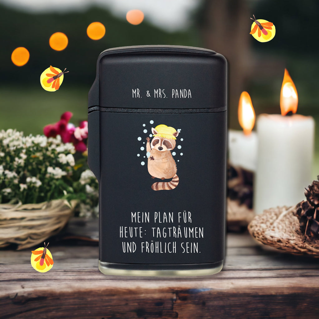 Feuerzeug Waschbär Tiermotive, Gute Laune, lustige Sprüche, Tiere, Waschbär, Tagträumen, Plan, Fröhlich, waschen, Seifenblasen