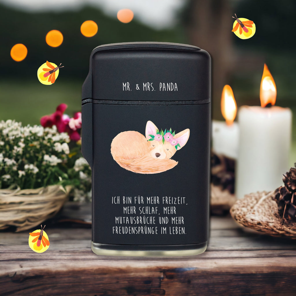 Feuerzeug Wüstenfuchs Blumenkranz Afrika, Wildtiere, Wüste, Wüstenfuchs, Blumen, Blumenkranz, Glücklich