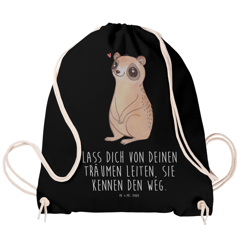 Sportbeutel Plumplori Glücklich Turnbeutel, Beutel, Sporttasche, Tasche, Stoffbeutel, Tiermotive, Gute Laune, lustige Sprüche, Tiere, Plumplori, Niedlich, Glück