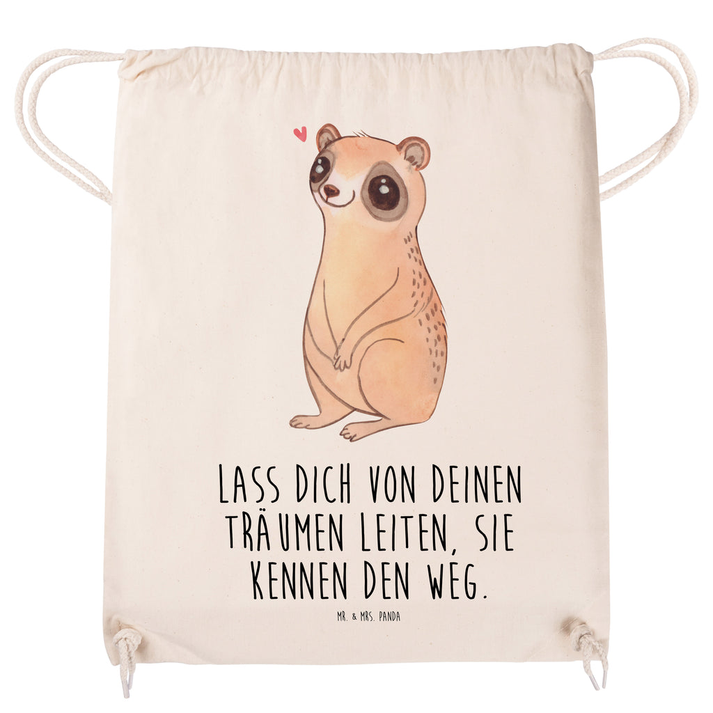 Sportbeutel Plumplori Glücklich Turnbeutel, Beutel, Sporttasche, Tasche, Stoffbeutel, Tiermotive, Gute Laune, lustige Sprüche, Tiere, Plumplori, Niedlich, Glück