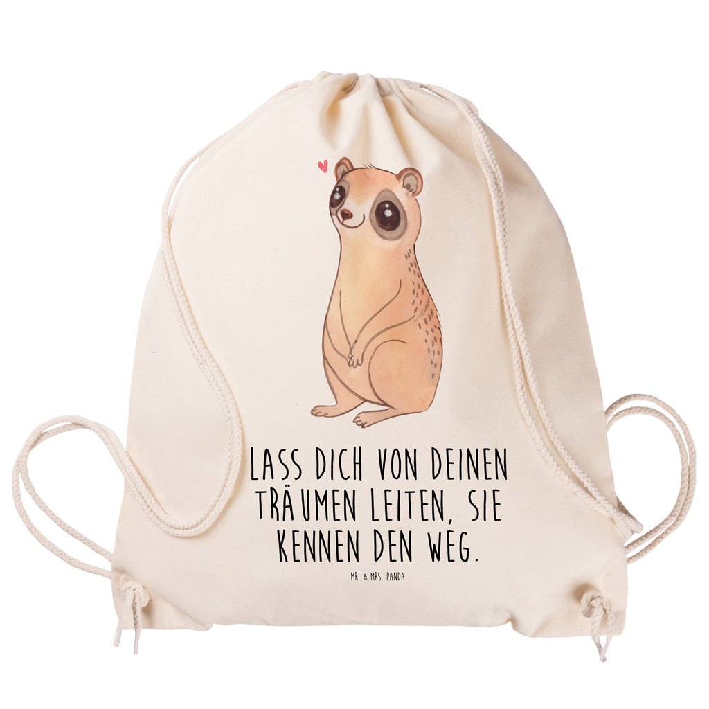 Sportbeutel Plumplori Glücklich Turnbeutel, Beutel, Sporttasche, Tasche, Stoffbeutel, Tiermotive, Gute Laune, lustige Sprüche, Tiere, Plumplori, Niedlich, Glück