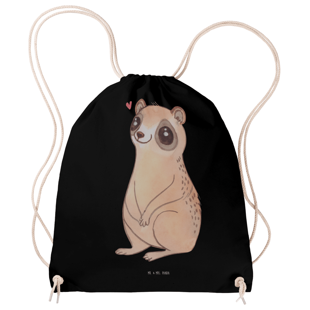 Sportbeutel Plumplori Glücklich Turnbeutel, Beutel, Sporttasche, Tasche, Stoffbeutel, Tiermotive, Gute Laune, lustige Sprüche, Tiere, Plumplori, Niedlich, Glück