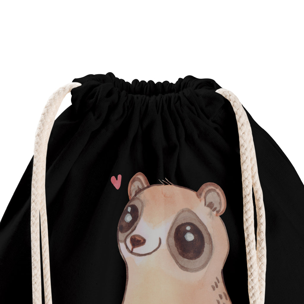 Sportbeutel Plumplori Glücklich Turnbeutel, Beutel, Sporttasche, Tasche, Stoffbeutel, Tiermotive, Gute Laune, lustige Sprüche, Tiere, Plumplori, Niedlich, Glück