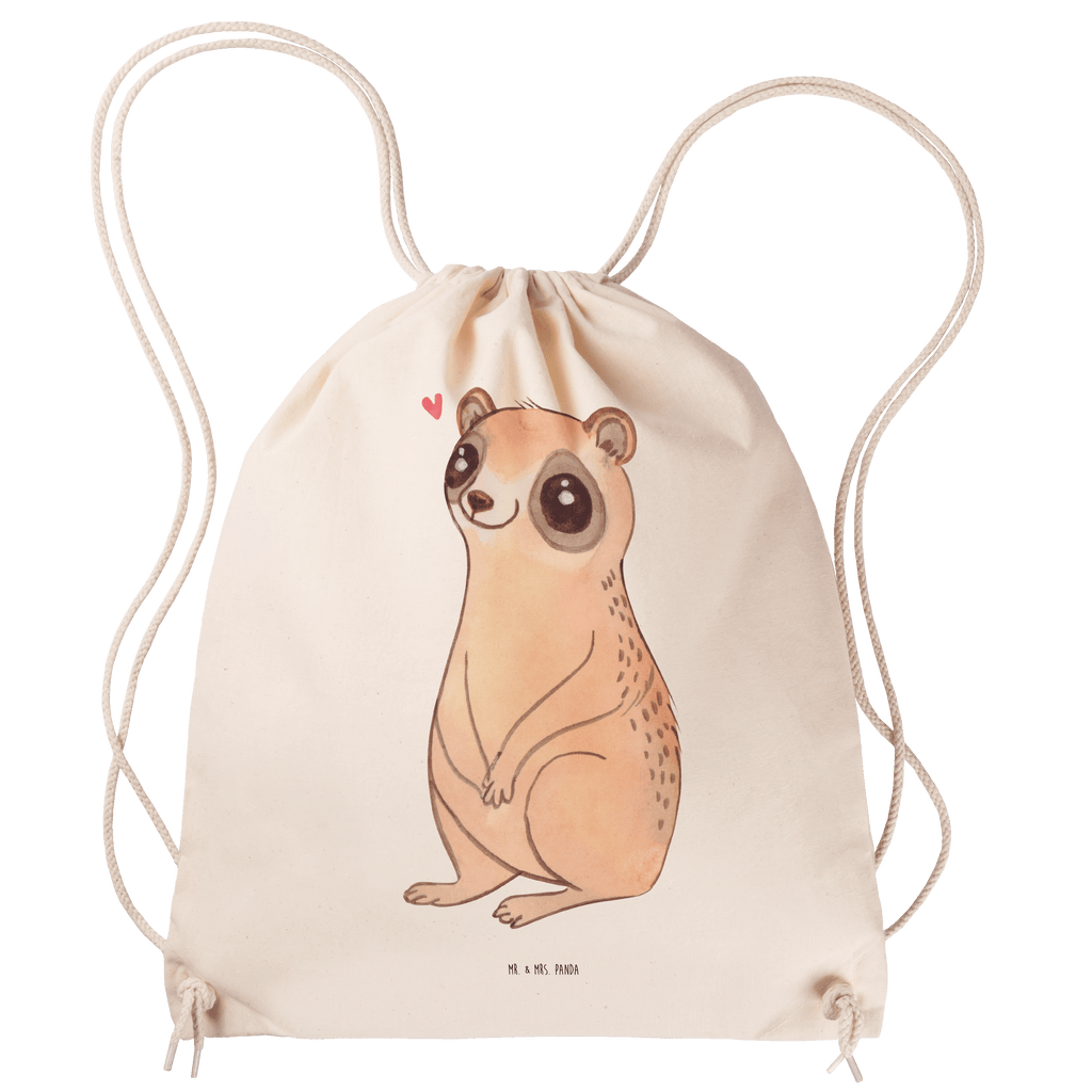 Sportbeutel Plumplori Glücklich Turnbeutel, Beutel, Sporttasche, Tasche, Stoffbeutel, Tiermotive, Gute Laune, lustige Sprüche, Tiere, Plumplori, Niedlich, Glück