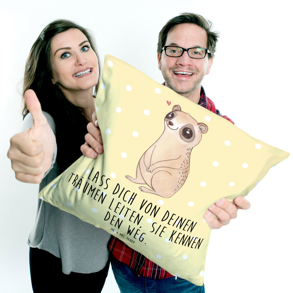 40x40 Kissen Plumplori Glücklich Kissenhülle, Kopfkissen, Sofakissen, Dekokissen, Motivkissen, Tiermotive, Gute Laune, lustige Sprüche, Tiere, Plumplori, Niedlich, Glück