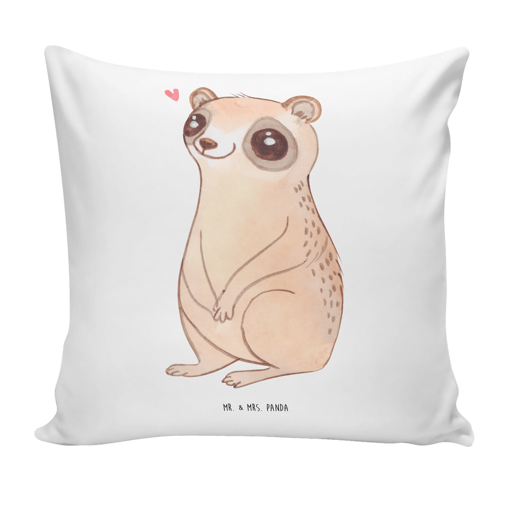 40x40 Kissen Plumplori Glücklich Kissenhülle, Kopfkissen, Sofakissen, Dekokissen, Motivkissen, Tiermotive, Gute Laune, lustige Sprüche, Tiere, Plumplori, Niedlich, Glück