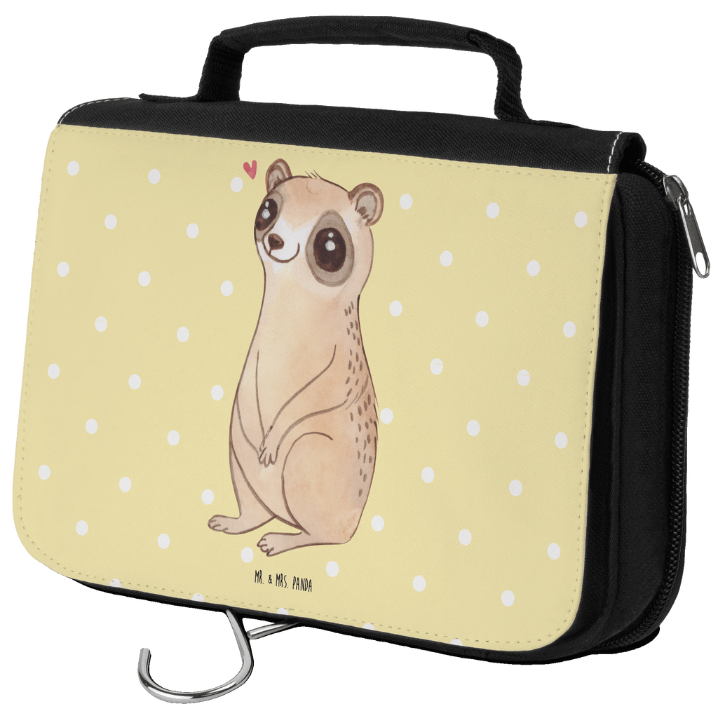 Kulturbeutel Plumplori Glücklich Kulturbeutel, Zum Aufhängen, Waschtasche, Kosmetiktasche, Damen, Herren, Aufbewahrungstasche, Schminktasche, Kosmetikbeutel, Organizer, Kulturtasche, Schminkutensil, Tiermotive, Gute Laune, lustige Sprüche, Tiere, Plumplori, Niedlich, Glück