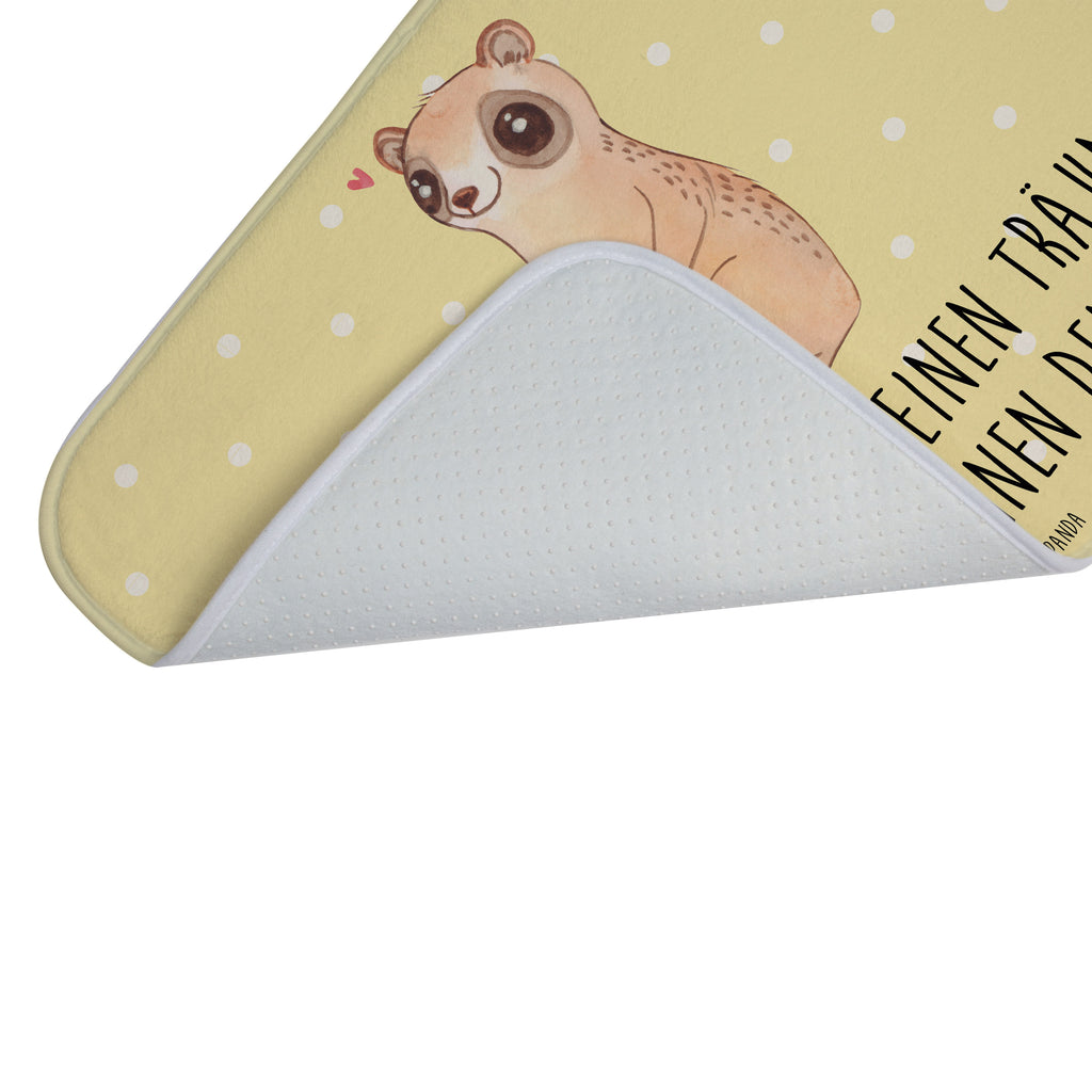 Badvorleger Plumplori Glücklich Badematte, Badteppich, Duschvorleger, Badezimmerteppich, Badezimmermatte, Badvorleger, Duschmatte, Duschteppich, Tiermotive, Gute Laune, lustige Sprüche, Tiere, Plumplori, Niedlich, Glück