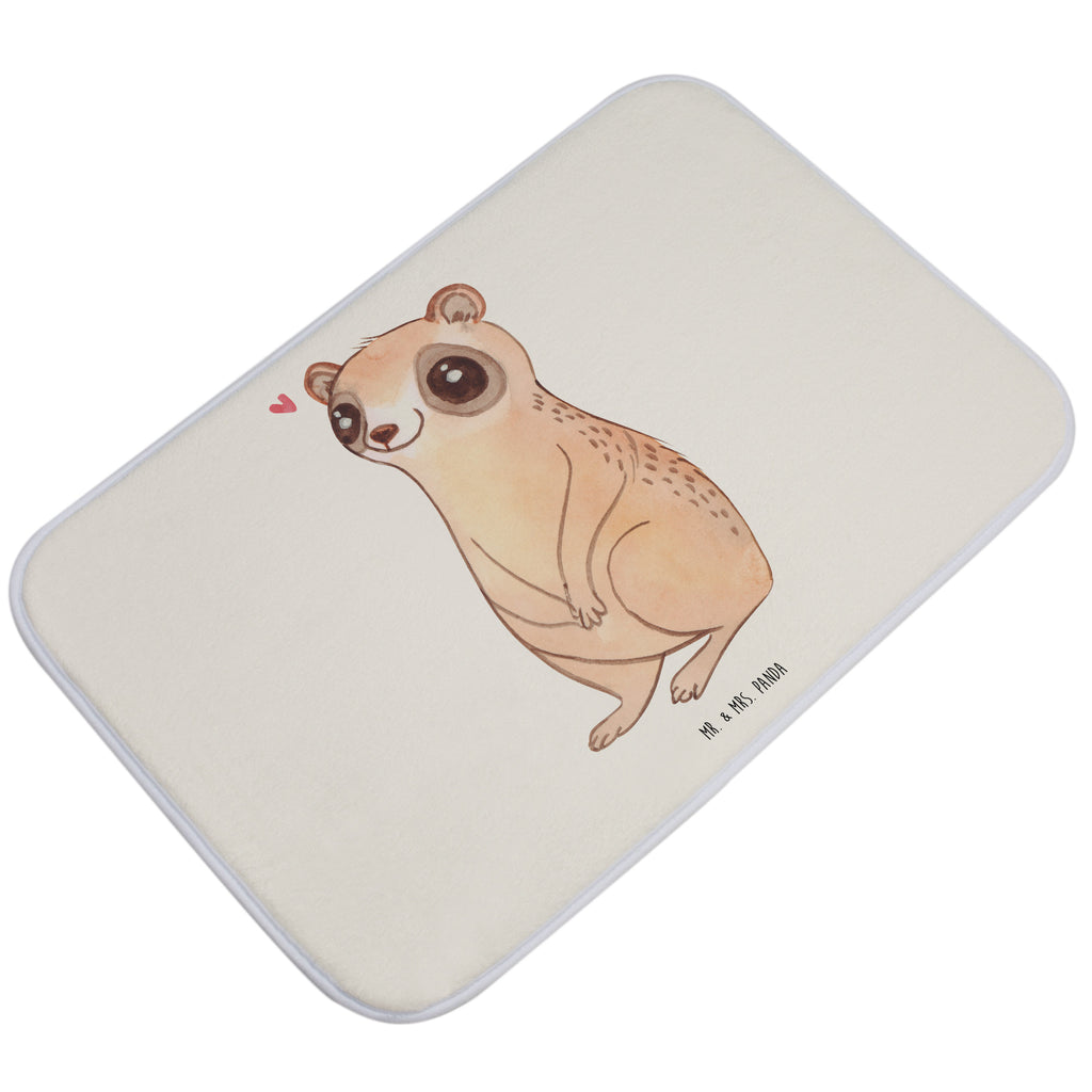 Badvorleger Plumplori Glücklich Badematte, Badteppich, Duschvorleger, Badezimmerteppich, Badezimmermatte, Badvorleger, Duschmatte, Duschteppich, Tiermotive, Gute Laune, lustige Sprüche, Tiere, Plumplori, Niedlich, Glück