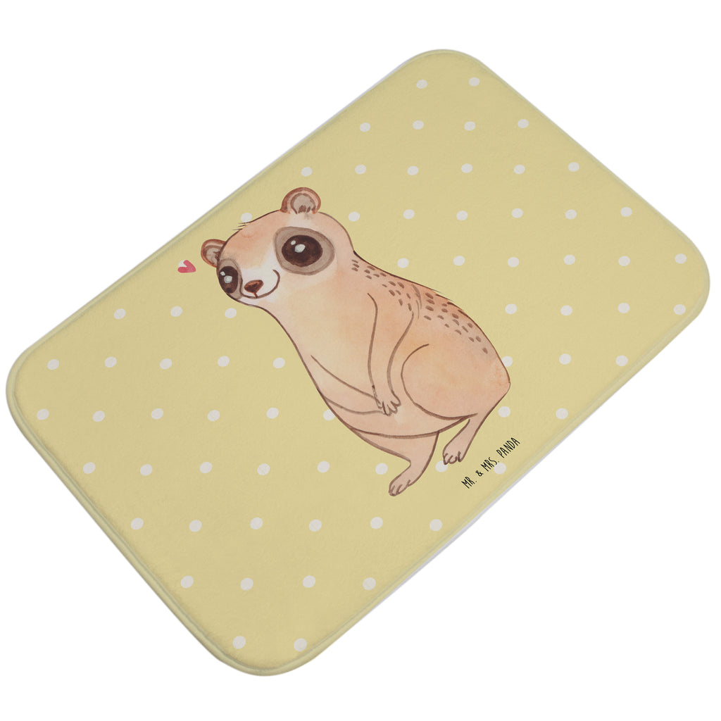 Badvorleger Plumplori Glücklich Badematte, Badteppich, Duschvorleger, Badezimmerteppich, Badezimmermatte, Badvorleger, Duschmatte, Duschteppich, Tiermotive, Gute Laune, lustige Sprüche, Tiere, Plumplori, Niedlich, Glück