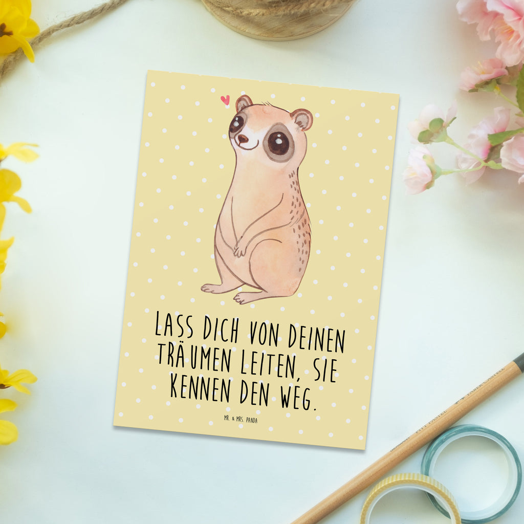 Postkarte Plumplori Glücklich Geschenkkarte, Grußkarte, Karte, Einladung, Ansichtskarte, Geburtstagskarte, Einladungskarte, Dankeskarte, Tiermotive, Gute Laune, lustige Sprüche, Tiere, Plumplori, Niedlich, Glück