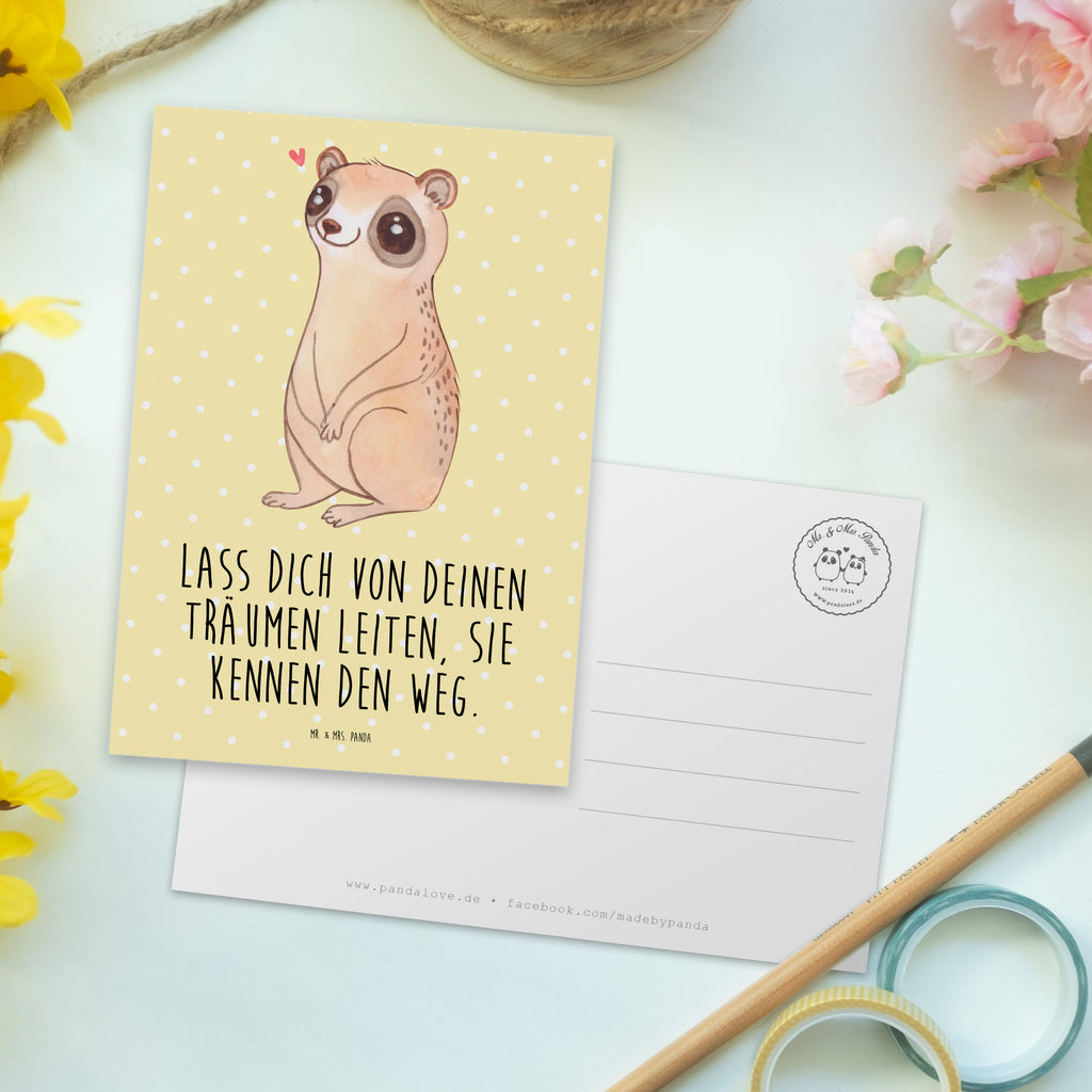 Postkarte Plumplori Glücklich Geschenkkarte, Grußkarte, Karte, Einladung, Ansichtskarte, Geburtstagskarte, Einladungskarte, Dankeskarte, Tiermotive, Gute Laune, lustige Sprüche, Tiere, Plumplori, Niedlich, Glück