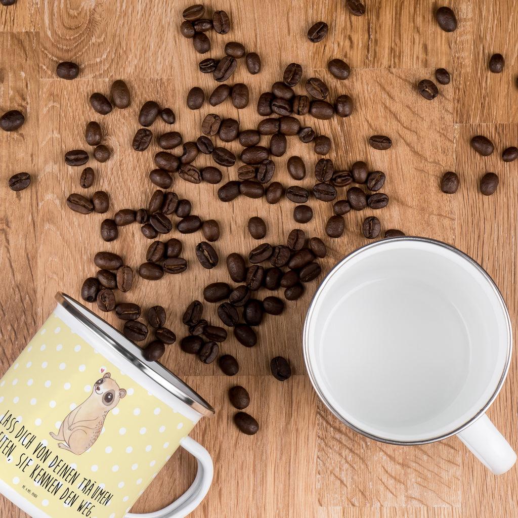 Camping Emaille Tasse Plumplori Glücklich Campingtasse, Trinkbecher, Metalltasse, Outdoor Tasse, Emaille Trinkbecher, Blechtasse Outdoor, Emaille Campingbecher, Edelstahl Trinkbecher, Metalltasse für Camping, Kaffee Blechtasse, Camping Tasse Metall, Tiermotive, Gute Laune, lustige Sprüche, Tiere, Plumplori, Niedlich, Glück