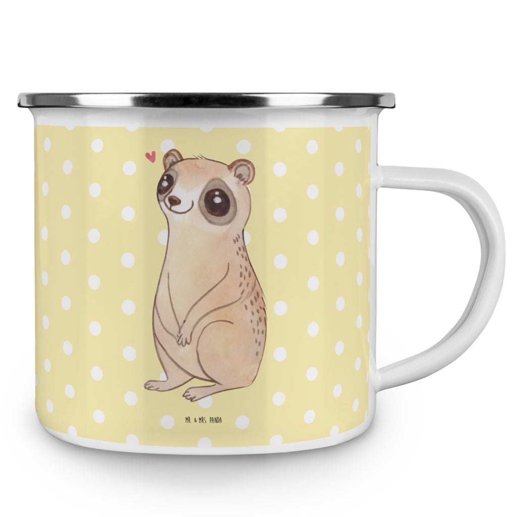Camping Emaille Tasse Plumplori Glücklich Campingtasse, Trinkbecher, Metalltasse, Outdoor Tasse, Emaille Trinkbecher, Blechtasse Outdoor, Emaille Campingbecher, Edelstahl Trinkbecher, Metalltasse für Camping, Kaffee Blechtasse, Camping Tasse Metall, Tiermotive, Gute Laune, lustige Sprüche, Tiere, Plumplori, Niedlich, Glück