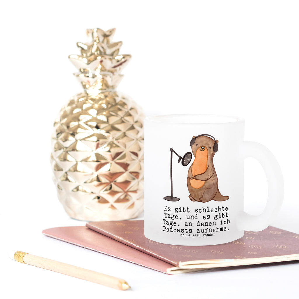 Teetasse Otter Podcast aufnehmen Tage Teetasse, Teeglas, Teebecher, Tasse mit Henkel, Tasse, Glas Teetasse, Teetasse aus Glas, Geschenk, Sport, Sportart, Hobby, Schenken, Danke, Dankeschön, Auszeichnung, Gewinn, Sportler, Podcast aufnehmen, Podcast produzieren, Podcasterin, Podcaster