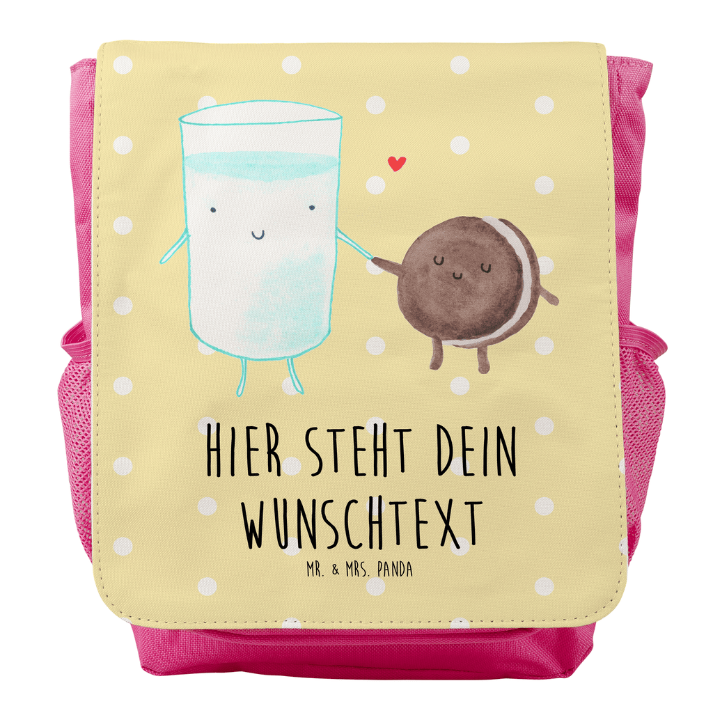 Personalisierter Kinderrucksack Milch & Keks Personalisierter Rucksack, Kinderrucksack mit Wunschnamen, Kinder Rucksack personalisiert, Rucksack Kindergröße mit Name, Kleiner Rucksack mit individuellem Text, Rucksack mit eigenem Namen, Individueller Kinderrucksack, Rucksack mit Wunschtext, Personalisierter Rucksack für Kinder<br />Kinder Rucksack mit eigenem Design, Tiermotive, Gute Laune, lustige Sprüche, Tiere, Milk, Cookie, Milch, Keks, Kekse, Kaffee, Einladung Frühstück, Motiv süß, romantisch, perfektes Paar