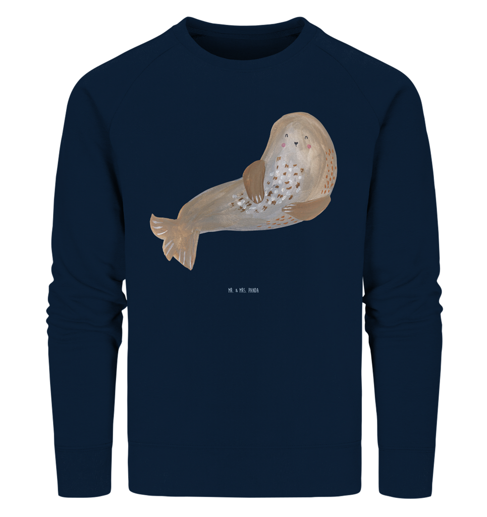 Organic Pullover Robbe lachend Pullover, Pullover Männer, Pullover Frauen, Sweatshirt, Sweatshirt Männer, Sweatshirt Frauen, Unisex, Tiermotive, Gute Laune, lustige Sprüche, Tiere, Robbe, Robben, Seehund, Strand, Meerestier, Ostsee, Nordsee