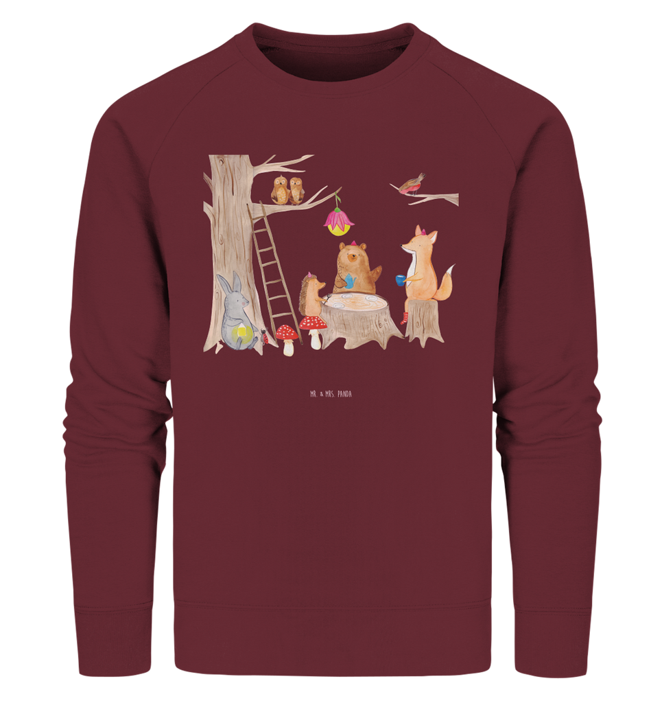 Organic Pullover Waldtiere Picknick Pullover, Pullover Männer, Pullover Frauen, Sweatshirt, Sweatshirt Männer, Sweatshirt Frauen, Unisex, Tiermotive, Gute Laune, lustige Sprüche, Tiere, Waldtiere, Picknick, Wald, Fuchs, Hase, Igel, Maus, Eichhörnchen