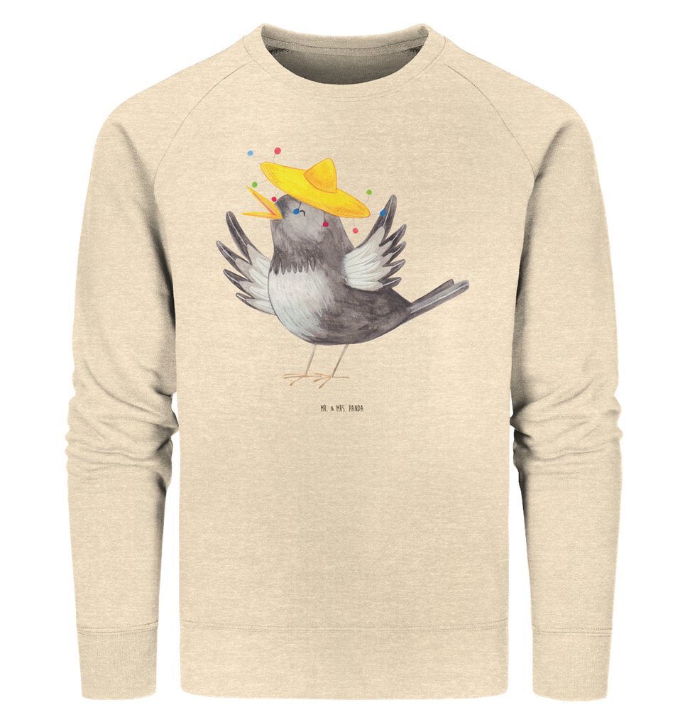 Organic Pullover Rabe mit Sombrero Pullover, Pullover Männer, Pullover Frauen, Sweatshirt, Sweatshirt Männer, Sweatshirt Frauen, Unisex, Tiermotive, Gute Laune, lustige Sprüche, Tiere, Rabe, Vogel, Vögel, Spruch positiv, fröhlich sein, glücklich sein, Glück Spruch, froh, Elster, Motivation