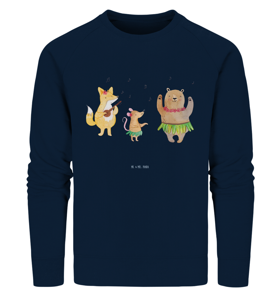 Organic Pullover Waldtiere Aloha Pullover, Pullover Männer, Pullover Frauen, Sweatshirt, Sweatshirt Männer, Sweatshirt Frauen, Unisex, Tiermotive, Gute Laune, lustige Sprüche, Tiere, Wald, Waldtiere, Musik, Aloha, Bär, Hase, Igel, Tanzen, Leben, Lachen