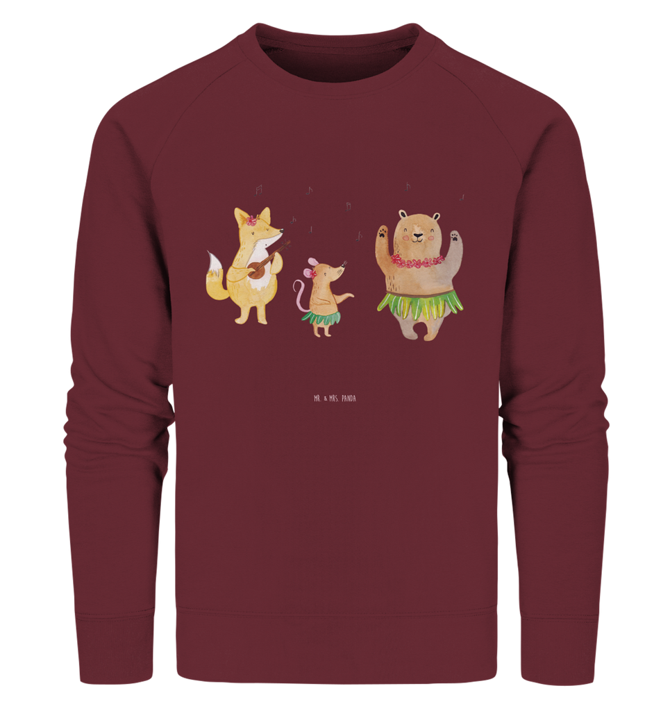 Organic Pullover Waldtiere Aloha Pullover, Pullover Männer, Pullover Frauen, Sweatshirt, Sweatshirt Männer, Sweatshirt Frauen, Unisex, Tiermotive, Gute Laune, lustige Sprüche, Tiere, Wald, Waldtiere, Musik, Aloha, Bär, Hase, Igel, Tanzen, Leben, Lachen