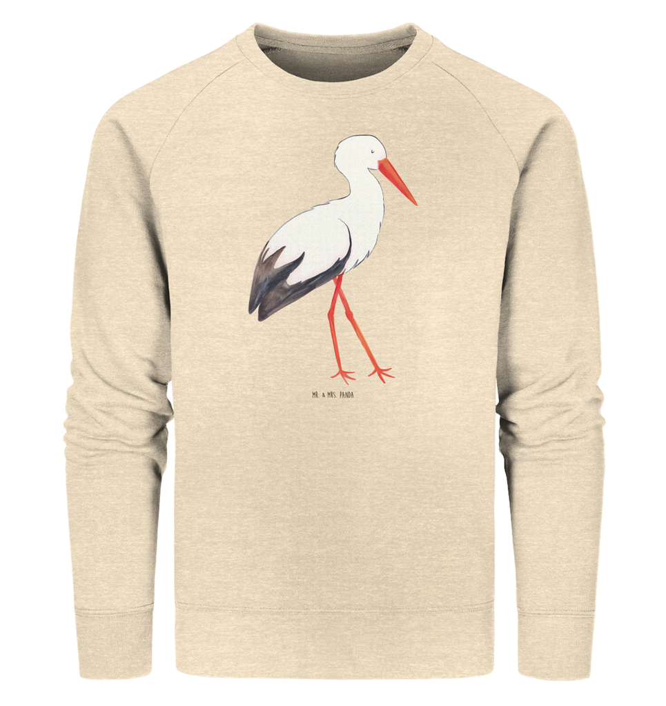 Organic Pullover Storch Pullover, Pullover Männer, Pullover Frauen, Sweatshirt, Sweatshirt Männer, Sweatshirt Frauen, Unisex, Tiermotive, Gute Laune, lustige Sprüche, Tiere, Storch, Störche, Schwangerschaft, Geburt, Mutter, Mütter, Mutter werden, Schwanger, Babybauch, Baby
