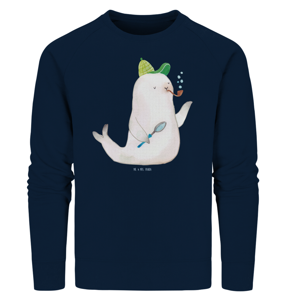 Organic Pullover Robbe Sherlock Pullover, Pullover Männer, Pullover Frauen, Sweatshirt, Sweatshirt Männer, Sweatshirt Frauen, Unisex, Tiermotive, Gute Laune, lustige Sprüche, Tiere