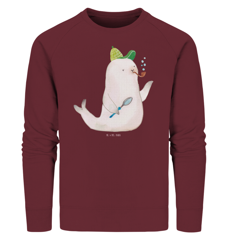 Organic Pullover Robbe Sherlock Pullover, Pullover Männer, Pullover Frauen, Sweatshirt, Sweatshirt Männer, Sweatshirt Frauen, Unisex, Tiermotive, Gute Laune, lustige Sprüche, Tiere