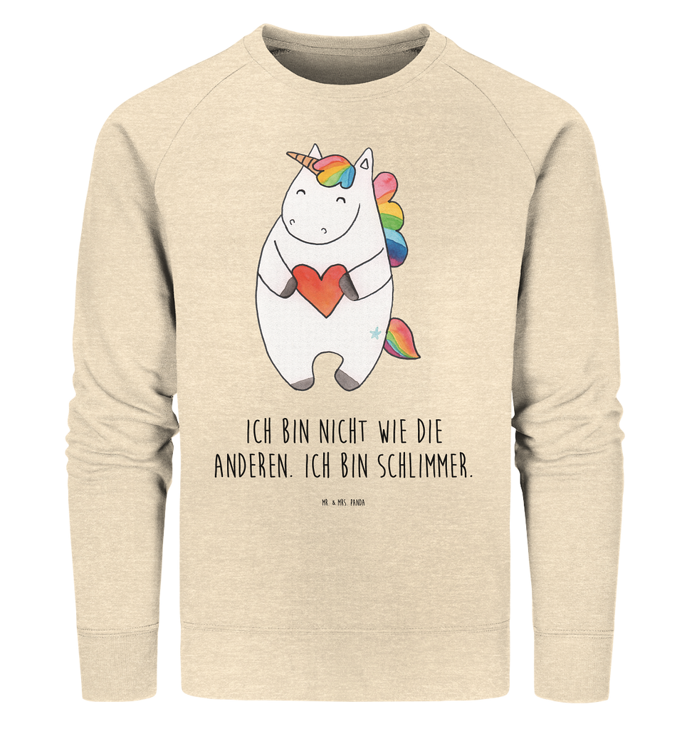 Organic Pullover Einhorn Herz Pullover, Pullover Männer, Pullover Frauen, Sweatshirt, Sweatshirt Männer, Sweatshirt Frauen, Unisex, Einhorn, Einhörner, Einhorn Deko, Pegasus, Unicorn, Herz, schlimm, böse, witzig, lustig, Freundin, anders, bunt