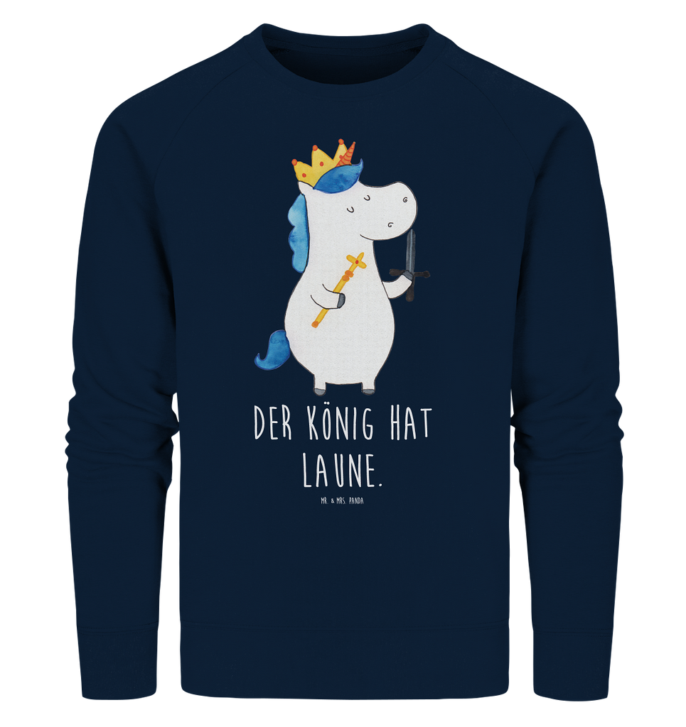 Organic Pullover Einhorn König mit Schwert Pullover, Pullover Männer, Pullover Frauen, Sweatshirt, Sweatshirt Männer, Sweatshirt Frauen, Unisex, Einhorn, Einhörner, Einhorn Deko, Pegasus, Unicorn, König, Ritter, Mittelalter