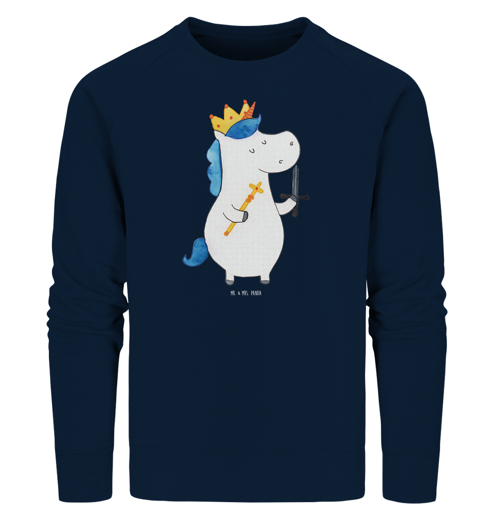 Organic Pullover Einhorn König mit Schwert Pullover, Pullover Männer, Pullover Frauen, Sweatshirt, Sweatshirt Männer, Sweatshirt Frauen, Unisex, Einhorn, Einhörner, Einhorn Deko, Pegasus, Unicorn, König, Ritter, Mittelalter